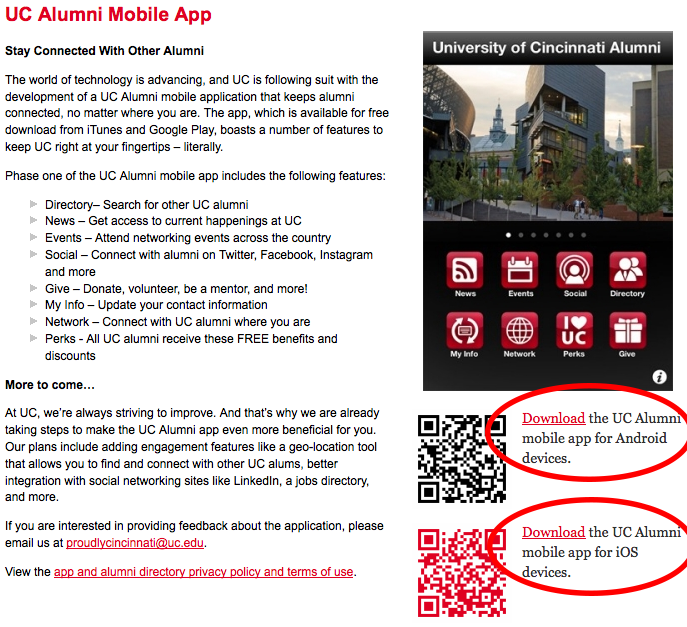 UC Alumni mobile App