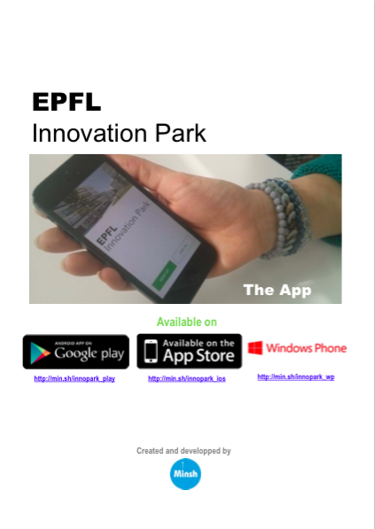 PDF summarizing EPFL inno park app functionalities