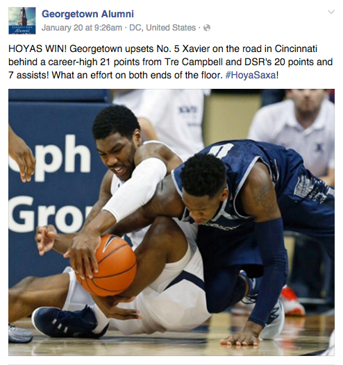 Georgetown Alumni FB page